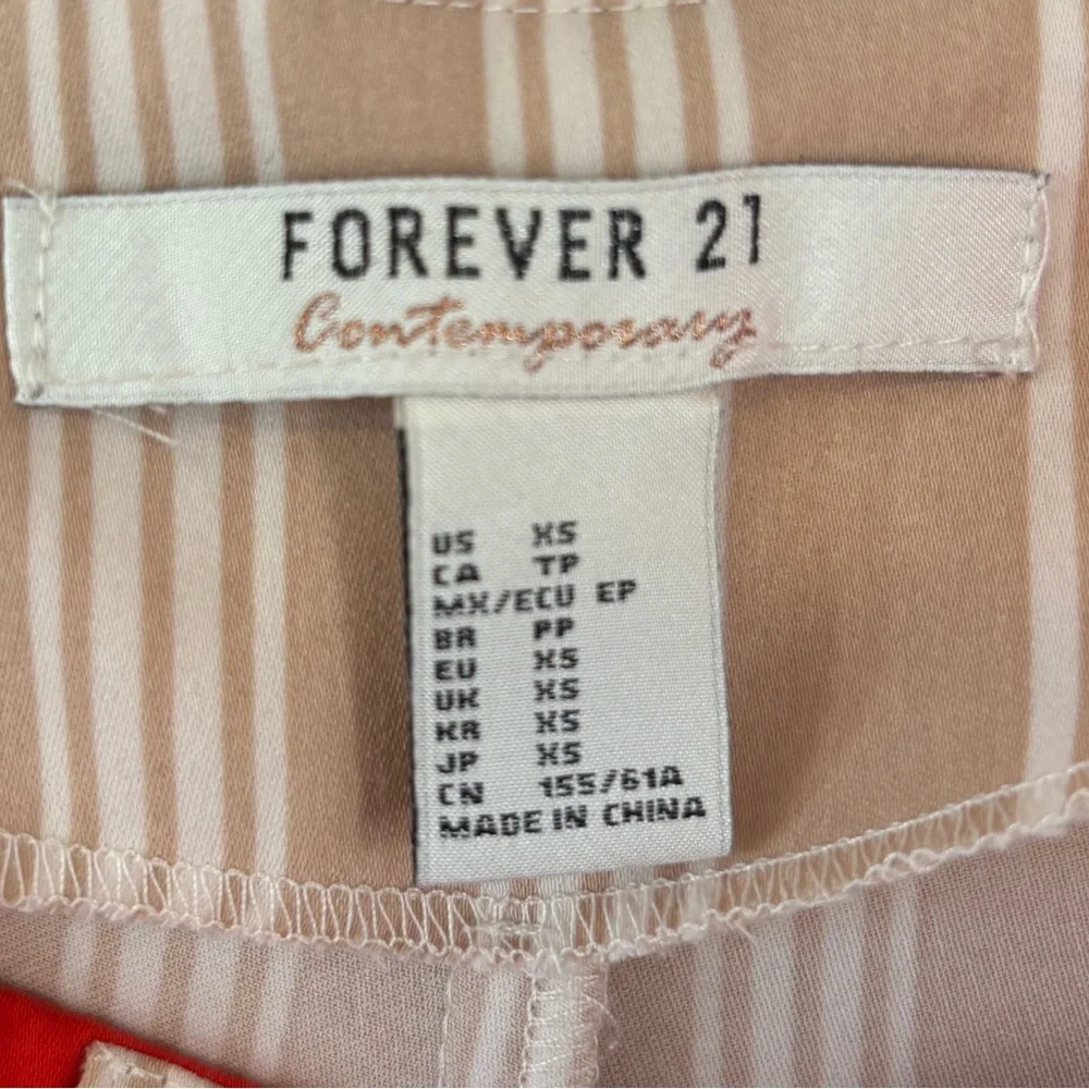 Forever 21 | Red and Cream Striped Wide Leg Pants | XS - Picture 5 of 5